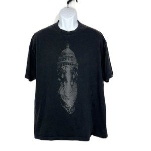 Sould Shirt Men Extra Large Black White House Graphic S/S Crew Neck Tee Casual